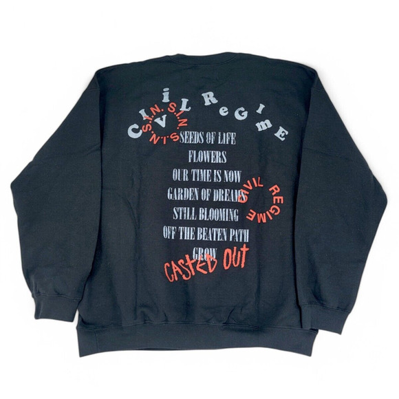 Civil Regime Casted Out Blooming Through Chaos Graphic Sweatshirt XL Y2K Grunge - Picture 3 of 6